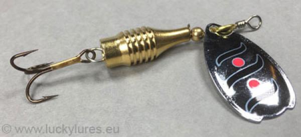 Nils Master BINGO Spinner 6 Gramm, Farbe: 07 Silber-Messing-Rot-Gepunktet-Schwarz-Gestreift